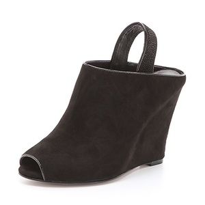 Rebecca Minkoff Sam Open Toe Wedge Booties Black